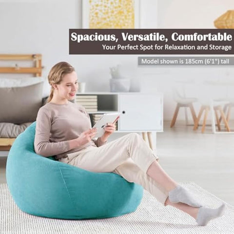 Nobildonna Storage Soft Toy Bean Bag Chair Cover Only Without Filling for Kids Adults. Lazy Sofa Beanbag Stuffed Animal (110x89cm)