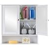 Taylor & Brown Maine White Double Mirrored Door Bathroom Cabinet with Storage Shelf Bathroom Home Furniture Decorative