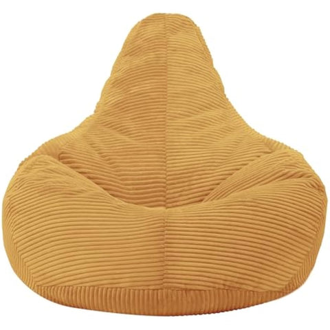 icon Dalton Cord Recliner Bean Bag, Ochre Yellow, Large Adult Bean Bag Chair with Filling Included, Comfy Chair, Living Room Furniture, Bedroom Furniture