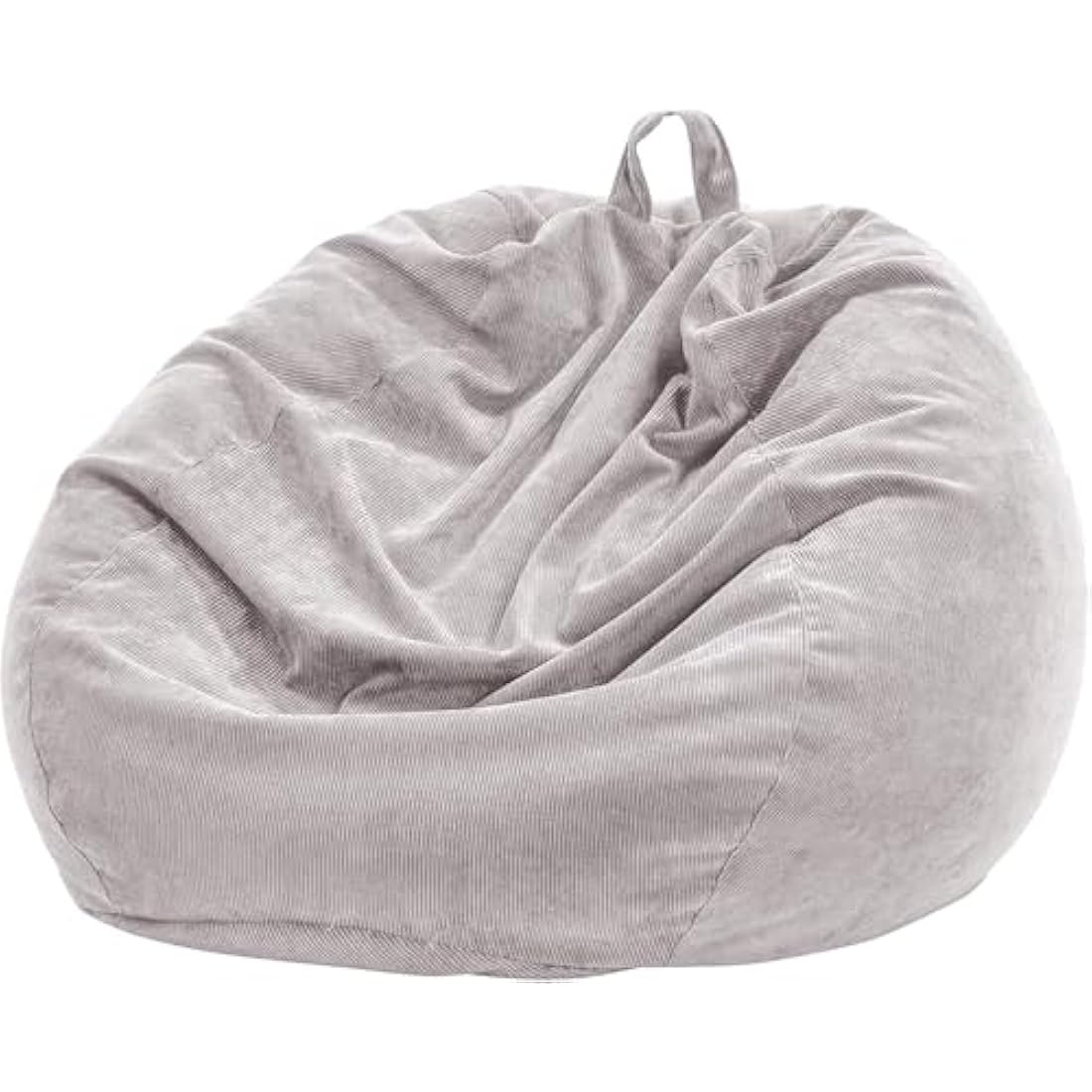 Nobildonna Bean Bag Chair Cover (No Filler) for Kids and Adults. Extra Large 300L Bean Bag Stuffed Animal Storage Washable Soft Premium Corduroy Stuffed Plush Toys Bean Bag Cover (Light Grey)