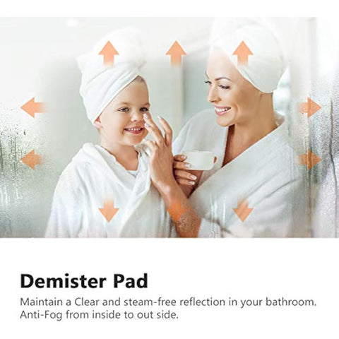 EMKE 450 X 600 mm Backlit Illuminated Bluetooth Bathroom Mirror with Shaver Socket, Wall Mounted Multifunction Bathroom Vanity Mirror with LED Lights and Demister Pad, Energy-Saving LED Smart Mirrors