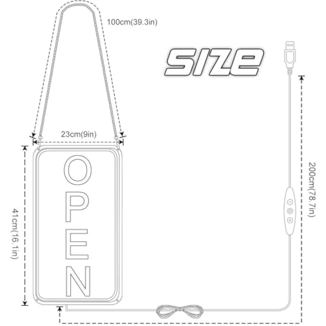 LightingWill LED Neon Open Sign, 16"x 9" Ultra Bright Open Signs for Business, Dimmable 5V USB Light Up Signs for Business Window, Coffee Shops, Stores, Restaurants Bars Hotel, Blue/Pink, Vertical