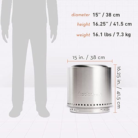 Solo Stove Ranger with Stand Portable Fire Pit Stainless Steel Portable Fire Pits for Wood Burning and Low Smoke Great Camping Stove for S'mores and Hot Dogs | 15x12.5 Inches Outdoor Fire Pits