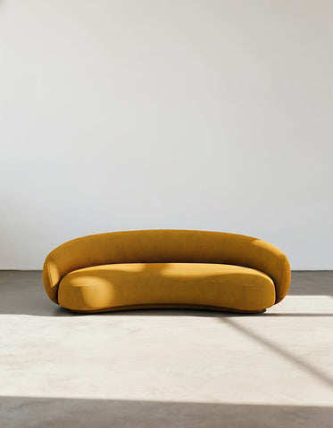 Marius Cashew Sofa, Three Seater Curved Sofa