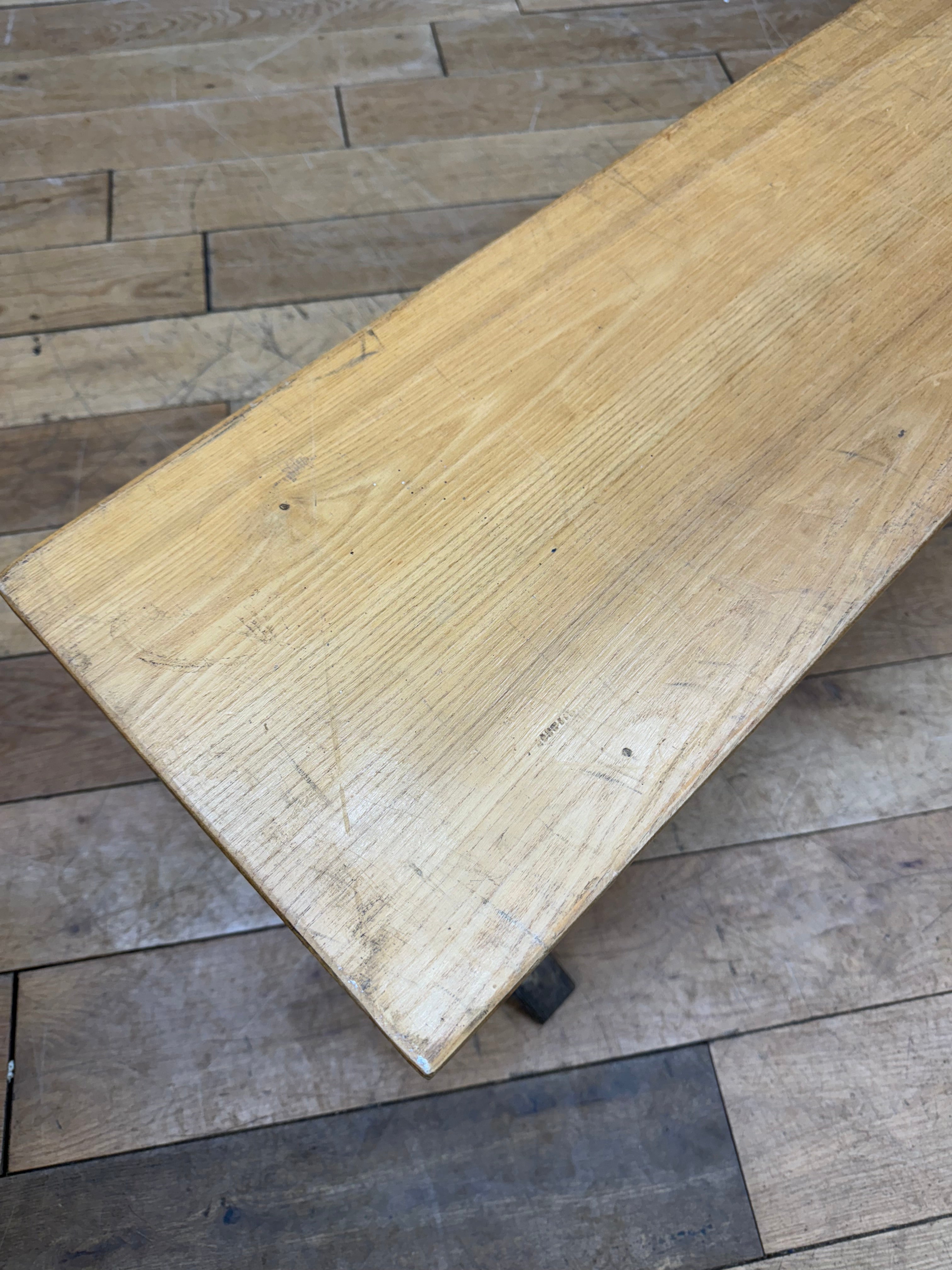 Long Vintage Oak School Bench Seat / Hallway Seating / Leys school Cambridge / B