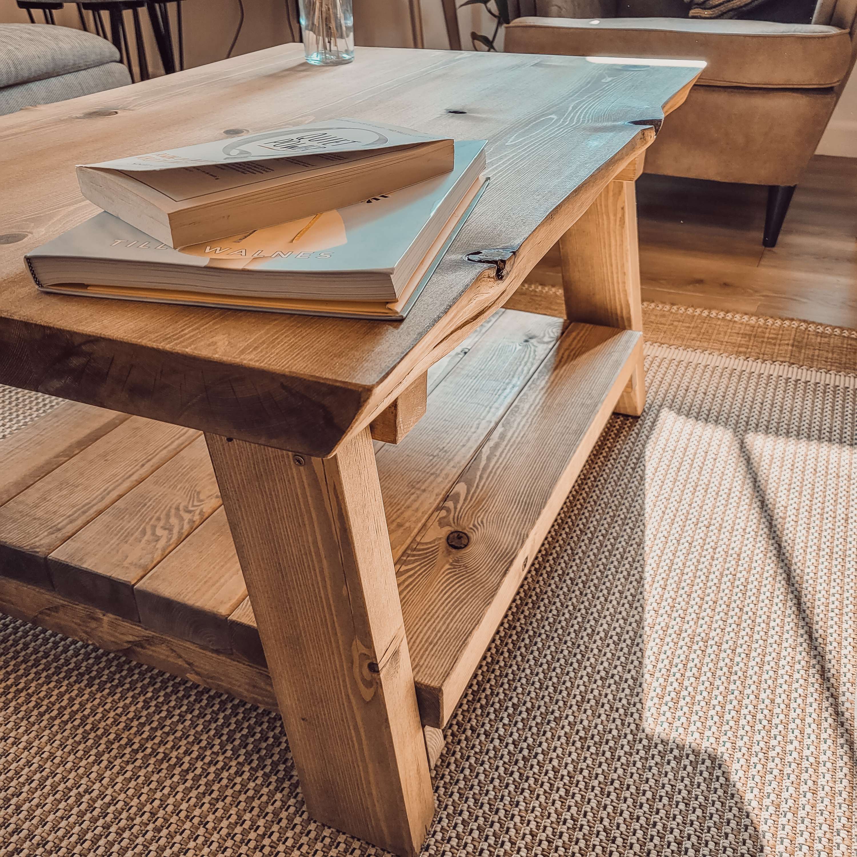 LOTTI Live / Waney Edge Coffee Table With Shelf