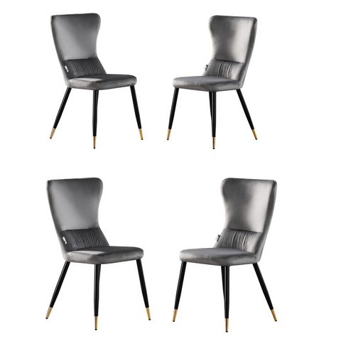 New York LUX Velvet Dining Chair with Metal Legs - Scandinavian Inspired