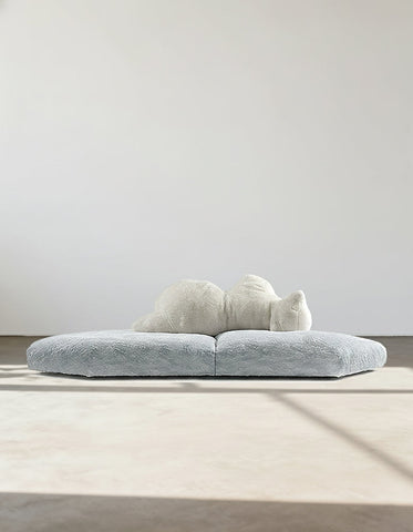 White Bear Cozy Sofa, Four Seater Sofa, Corduroy