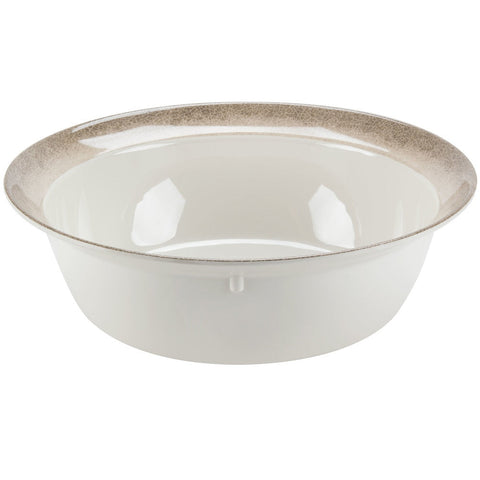Jazz Round Melamine Bowl with Crackle-Finished Border 15" x 5"