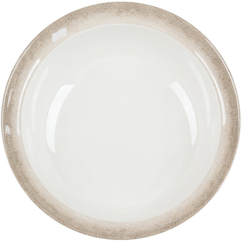 Jazz Round Melamine Bowl with Crackle-Finished Border 15" x 5"