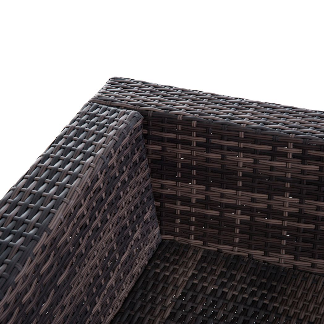 6 PC Rattan Sofa Coffee Table Set Sectional Wicker Weave Furniture