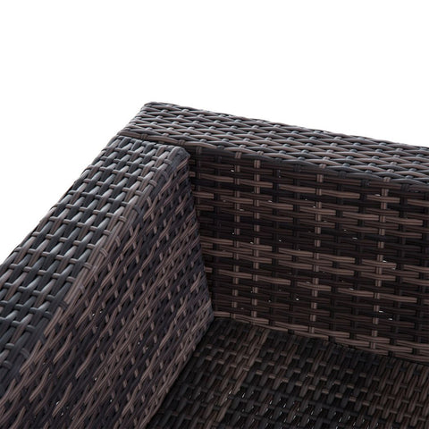 6 PC Rattan Sofa Coffee Table Set Sectional Wicker Weave Furniture