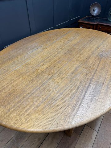 Solid Oak Oval Dining Kitchen Table 190cm – Designer David Gregson