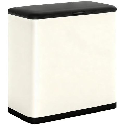 HOMCOM 8L Hanging Kitchen Bin, Rubbish bin with Lid and Removable Inner Bucket for Kitchen Cabinet Door, Under Sink, Office