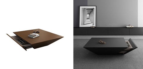 Saffron Coffee Table With Drawer, Walnut