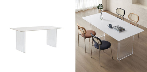 Leonie White Dining Table, Acrylic