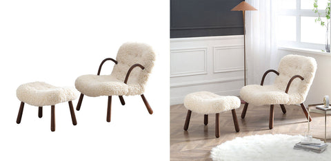 Philip Arc Sheepskin Armchair And Ottoman
