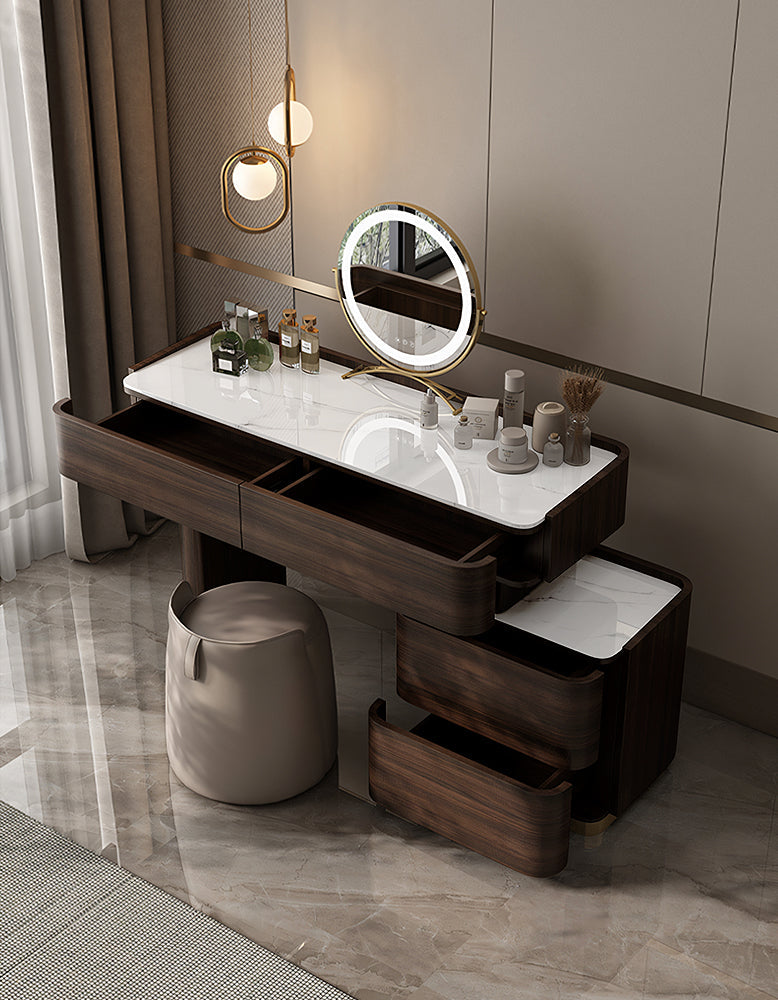Harding Dressing Table With Mirror, Sintered Stone