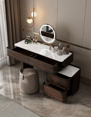 Harding Dressing Table With Mirror, Sintered Stone