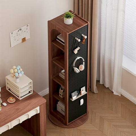 Correa Rotating Bookshelf, Freestanding Shelving Unit With Full Length Mirror
