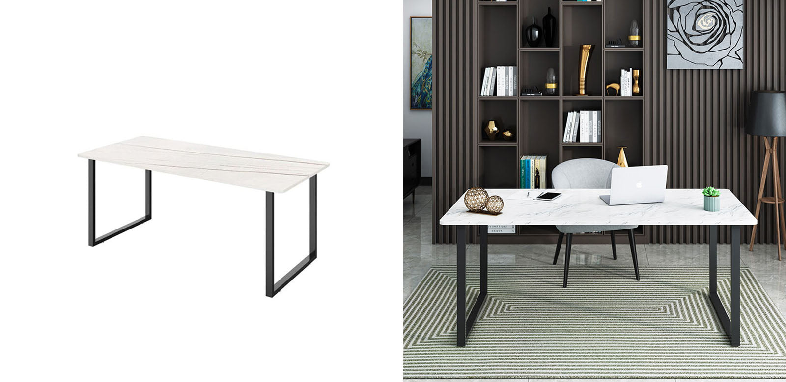 Casson Office Desk, Sintered Stone