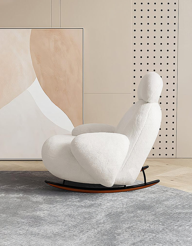 Ozon Lounge Rocking Chair, Rocking Armchair, White