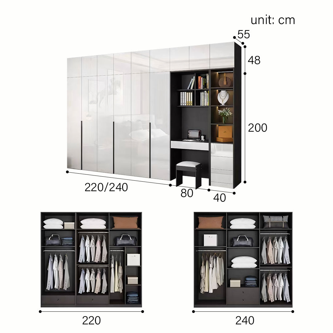 Bianchi Corner Wardrobe, L Shape Wardrobe With Dressing Table