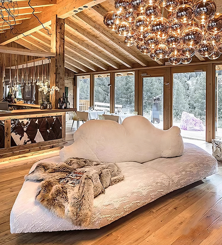 White Bear Cozy Sofa, Four Seater Sofa, Corduroy