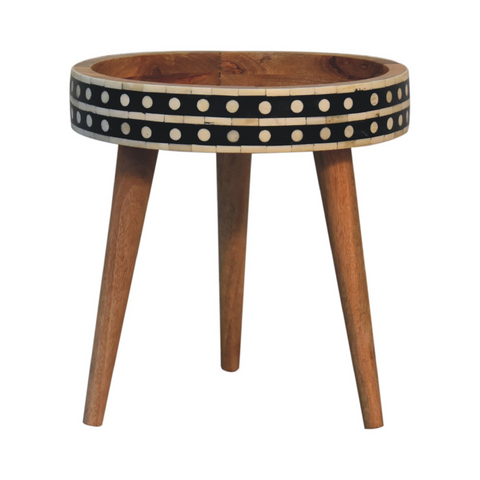 Artisan Furniture Solid Mango Wood Mini Pattern Nordic End Table