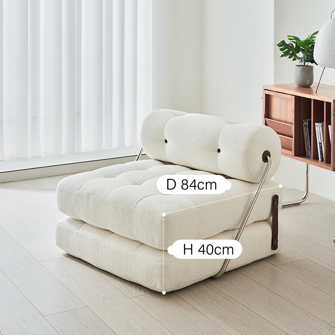 Kumar Single Seater Sofa Bed, Boucle