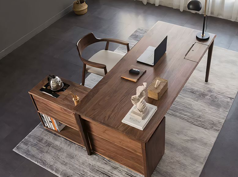Boucher Office Desk With Storage, Walnut