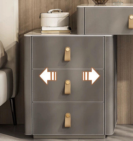 Sanchez Dressing Table, Vanity Table With LED Mirror, Grey