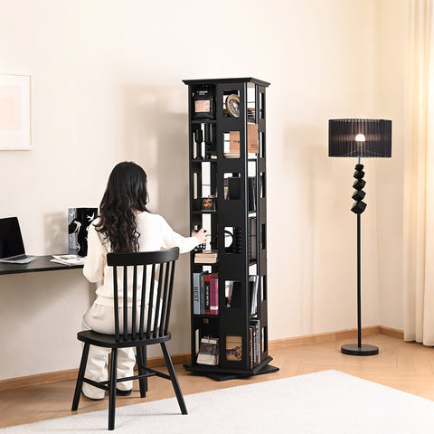 Bartholomew Rotating Bookshelf, Magazine Rack, Solid Wood