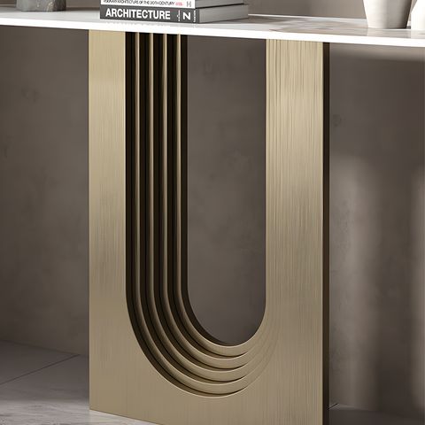 Khoisan Console Table For Hallways, Black & Gold