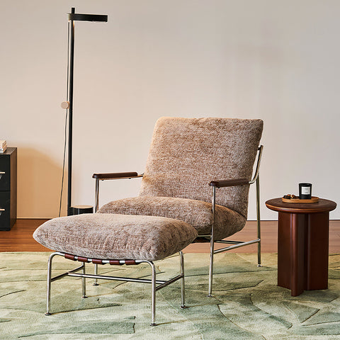 Orozco Lounge Chair With Ottoman, Chenille