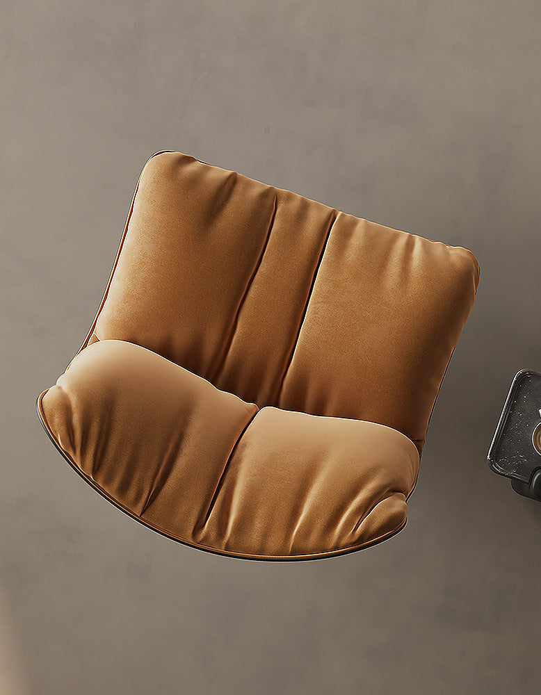 Ahn Lounge Chair, Swivel Armchair, Orange Suede