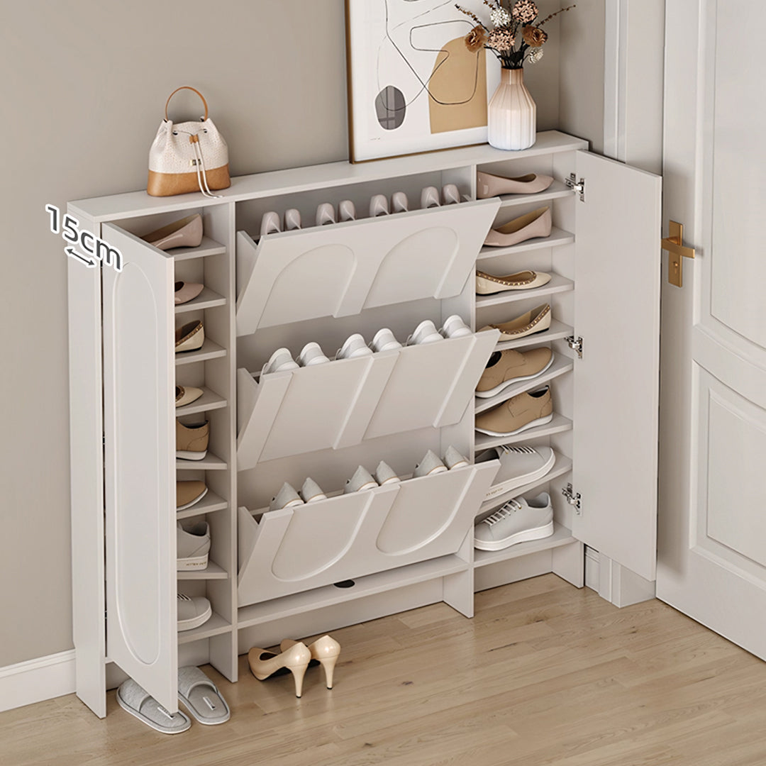 Emilio Slimline Shoe Storage For Hallway, Cream