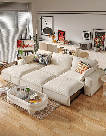 Acosta Corner Sofa Bed With Storage, Suede