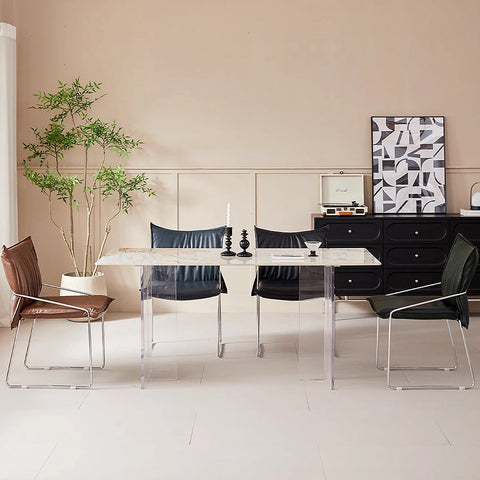 Egan Dining Chair With Armrests, Leather