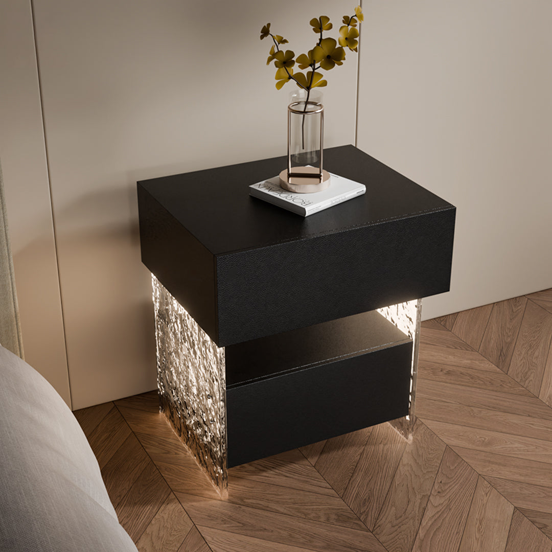 Ibarra Bedside Table With Storage & Light Strip