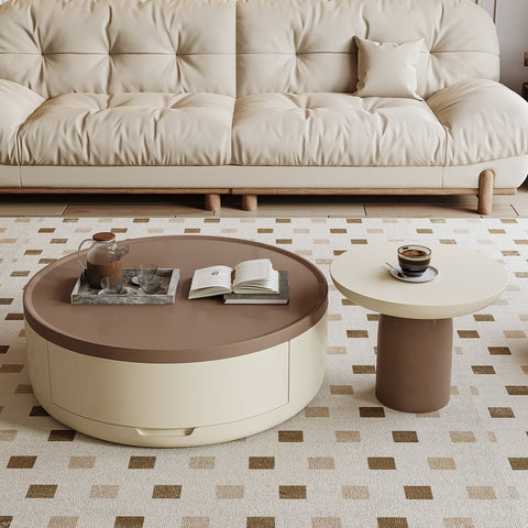 D'Angelo Round Coffee Table Set With Storage