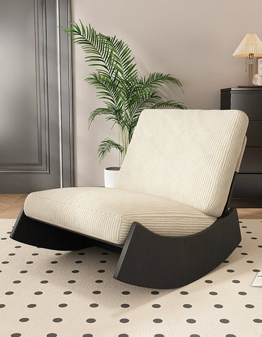 Valdez Rocking Lounge Chair, Corduroy & Wood