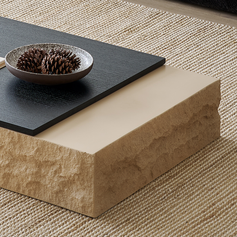 Fatima Extendable Pedestal Coffee Table, Glass & Wood