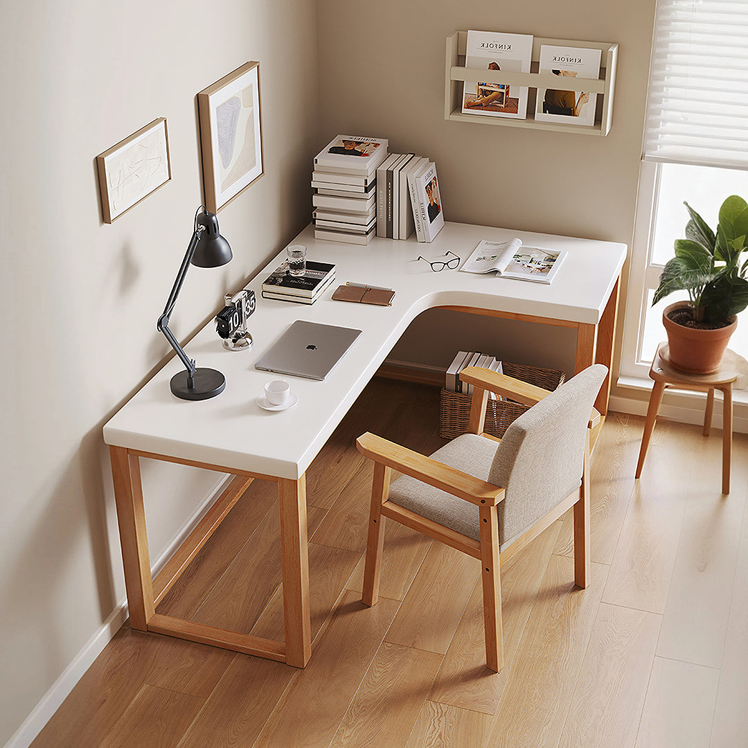 Amari L Shape Office Desk With Chest of Drawers, More Colors