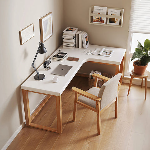 Amari L Shape Office Desk With Chest of Drawers, More Colors
