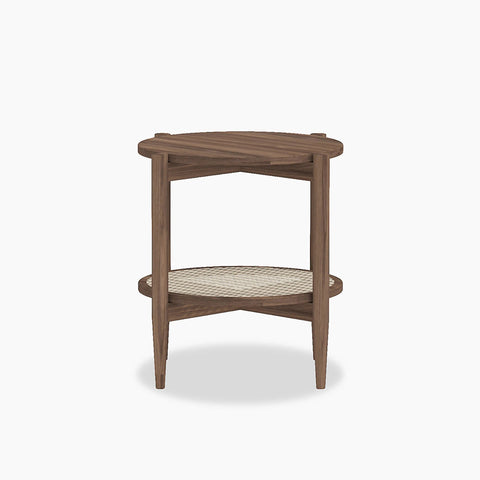 Fadli Round Side Table, Rattan