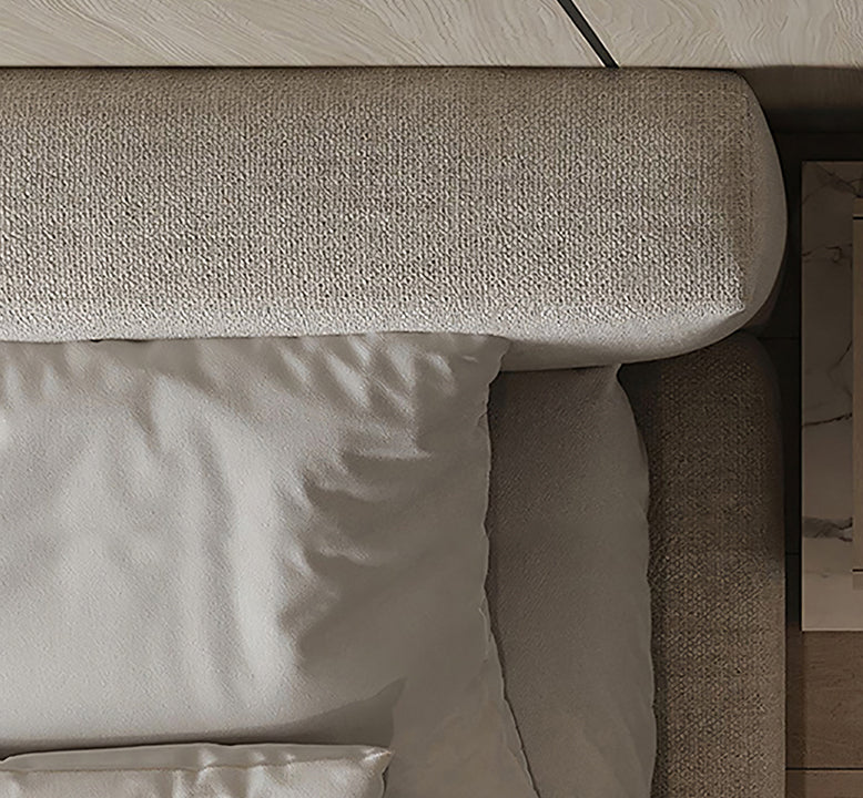 Hassan Modern King Superking Size Bed, Linen