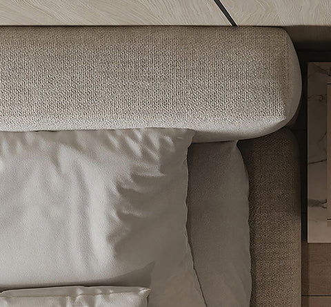 Hassan Modern King Superking Size Bed, Linen