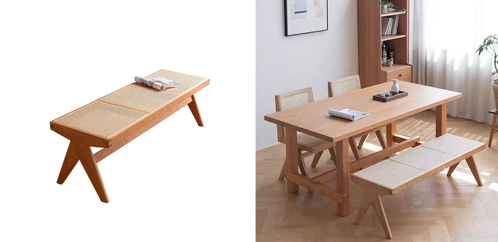 Noah Rattan Bench, Wood