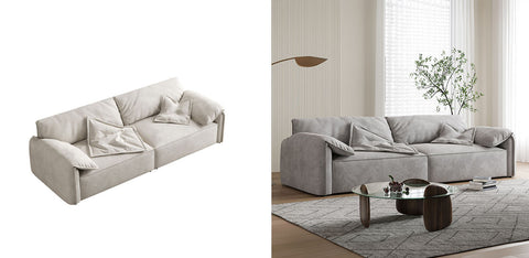 Calista Two Seater Sofa, Suede